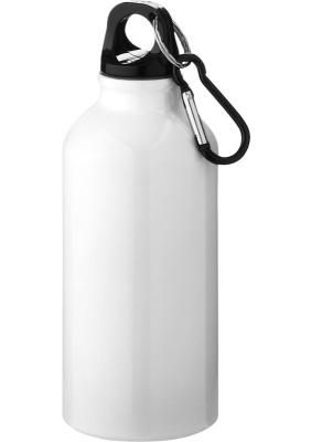 Oregon 400 ml RCS certified recycled aluminium water bottle with carabiner