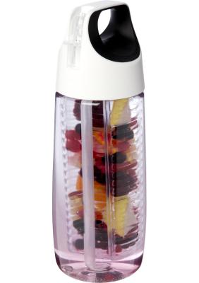 HydroFruit 700 ml recycled plastic sport bottle with flip lid and infuser