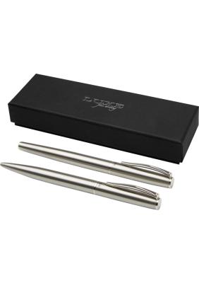 Didimis recycled stainless steel ballpoint and rollerball pen set