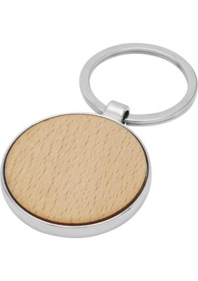 Moreno beech wood round keychain