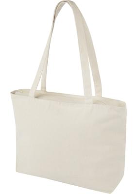 Ningbo 320 g/m² zippered cotton tote bag 15L