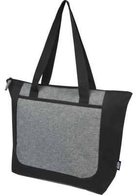 Reclaim GRS recycled two-tone zippered tote bag 15L