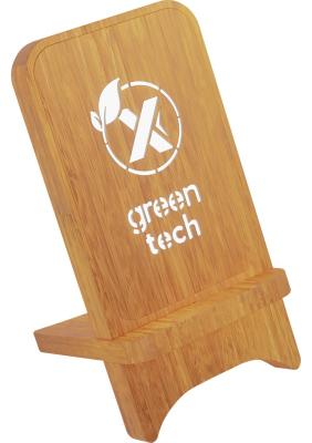 SCX.design W26 10W wooden wireless charging phone stand with light-up logo