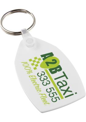 Tait rectangular-shaped recycled keychain